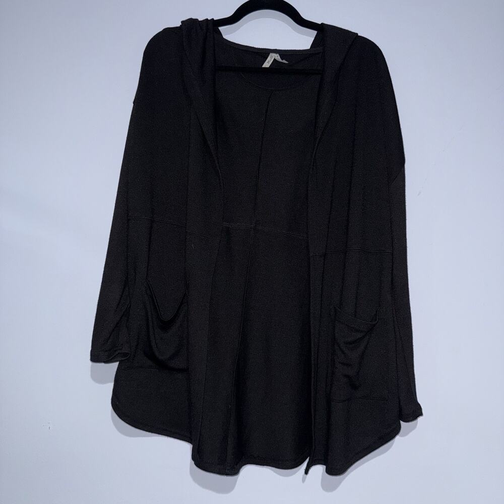 MUDD Y2K Retro Women’s Hooded Open Front Black Cardigan Size Large